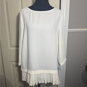 J. Jill Cream Top pleated detailing